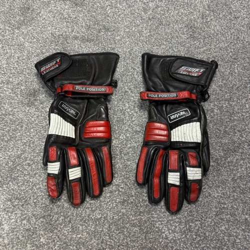 Vtg swift leathers black - leathers, red