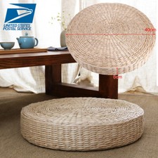 40cm Round Straw Tatami Pouf Pillow Floor Mat Meditation Yoga Seat Cushion Pad