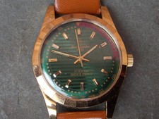 Henri Sandoz & Fils Gent's Classic Wristwatch in GWO with Textured Green Dial