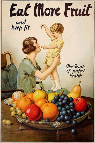 Metal vintage eat fruit - eat, tin