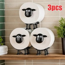 3Pcs FUNNY SHEEP TOILET PAPER HOLDER QUIRKY BATHROOM DECOR LOO ROLL STORAGE UK