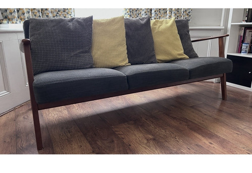 Ikea blue fabric seater sofa - fabric, 3-seater