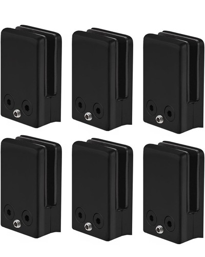 Glass clamp 12mm black - 6x,