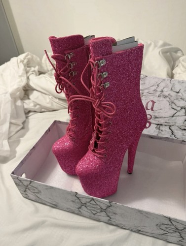 Pink pleaser heel boots inch - pleaser, 8