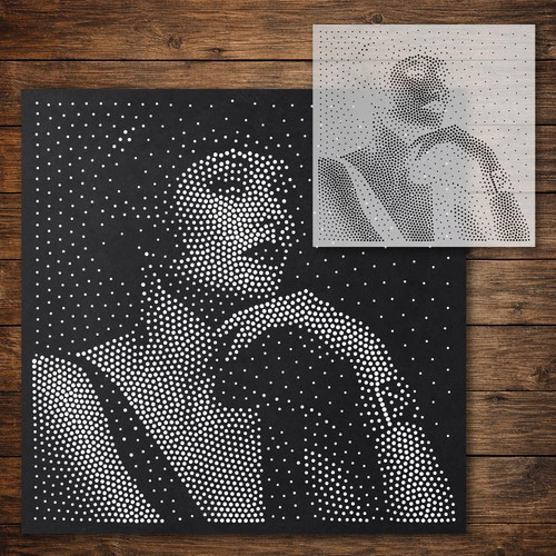 Art deco lady - deco, stipple