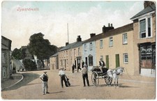 Tywardreath shop people pony & trap Argalls postcard Fowey Par Cornwall