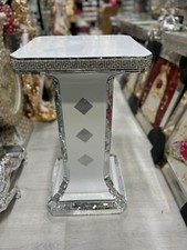 WHITE VENETIAN Mirrored Table Modern Flower Stand Bed Side Lamp Romany Mosaic