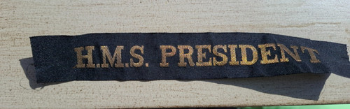 Royal navy cap tally hms - navy,