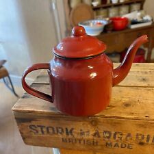Vintage Dark Red Enamel Teapot