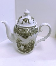 SELTMANN WEIDEN BAVARIA RHEINGAU COFFEE POT GREEN GRAY  8.75" VERY GOOD COND