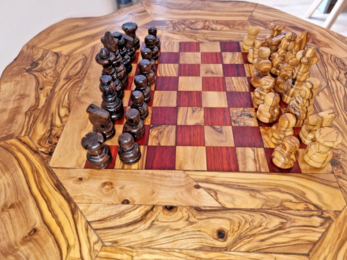 Olive wood chess - olive,