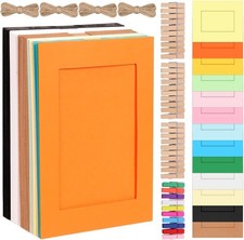 40 Pcs Paper Picture Frames 5x7 Cardboard Photo Set with Clips String Wall Decor