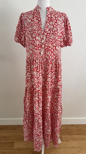 New zara red floral midi - new!,