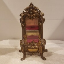 Vintage French Bronze Brass & Glass Jewelry Display Cabinet Minature Dollhouse