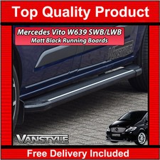 FITS MERCEDES VITO W639 03-14 COMPACT & LONG BLACK SIDE STEPS RUNNING BOARD BARS