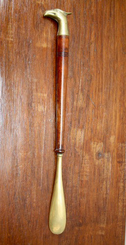 Vintage brass and - turned, wood