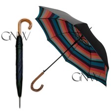 PAUL SMITH UNISEX 'DOUBLE CANOPY PRINT' CROOK HANDLE WALKER UMBRELLA Was £195