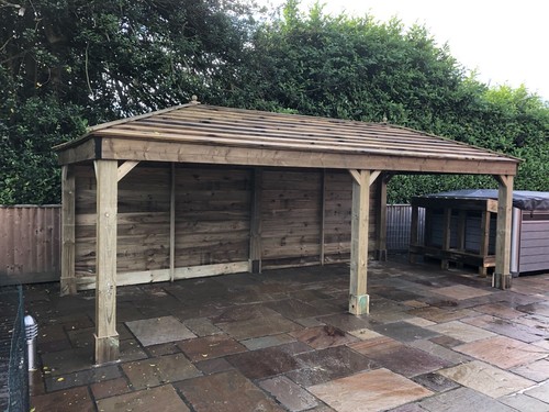 Wooden car port - wooden, 3x3