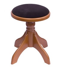Piano Stool, Cherry Wood, 4 Legged, Swivel Stool, Round