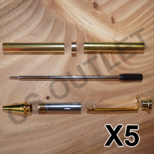 Gold slimline pen - gold, 5