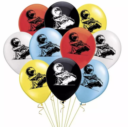 Kart x10 balloons birthday - go,