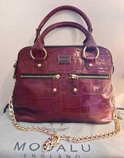 Modalu Pippa Bag Tan Conker Croc Leather Grab Shoulder Detachable Strap Dust Bag