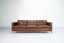 Walter Knoll "Foster 502.30" 3-Seat Sofa - In Dark Brown Leather - RRP £15,000