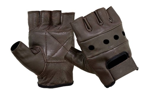 Real leather fingerless - fingerless, gloves