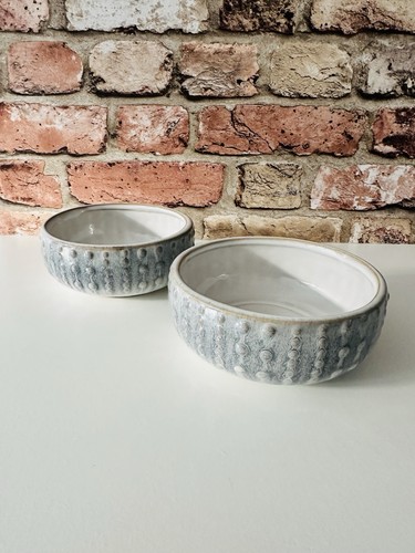 Stoneware textured bowls - stoneware,