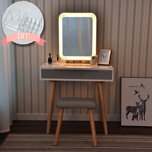 Led lighted mirror set - lighted, makeup