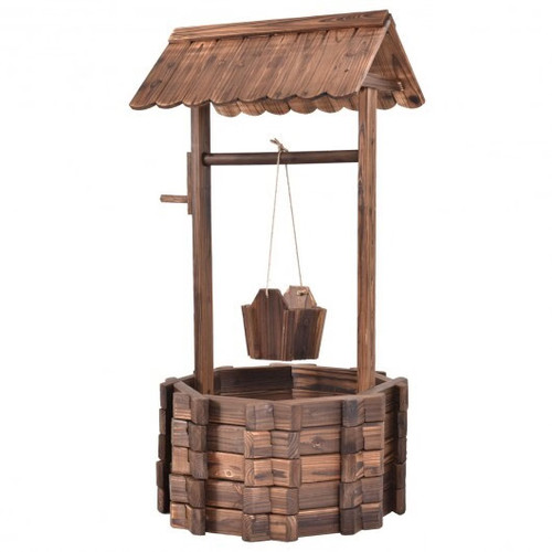 Outdoor wooden wishing well - wooden,