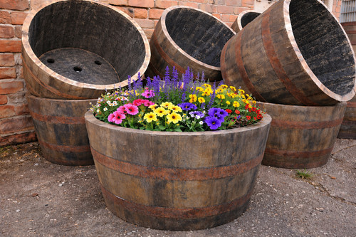 Half oak whiskey barrel - whiskey,