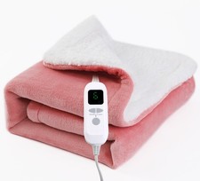 Pink Silky & Smooth Shu Velveteen Carbon Fibre Heated Electric Throw,  160x130