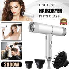 Pro 2000W Hair Dryer Fast Drying Ionic Hairdryer with Diffuser Hairdryer UK Plug
