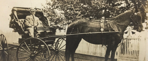 Antique vtg rppc horse drawn - vtg,