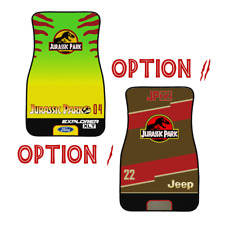 Jurassic Park Jeep Staff or Ford Explorer Tour Vehicle -  Pair of Front Car Mats