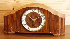 VINTAGE 45cm Large Vedette Mantel Clock - Napoleon Wooden French Antique Table