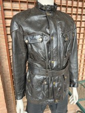 BELSTAFF PANTHER 1966 Heavy Leather Jacket Antique Black Malenotti Era L
