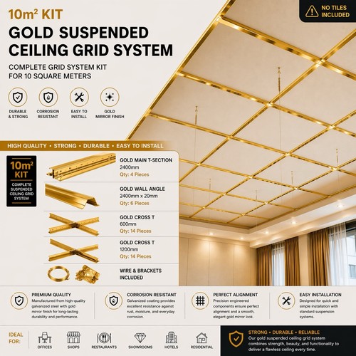 10m2 gold suspended ceiling - 10m2,