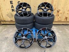 18" RS6 C8 BLACK Style ALLOY WHEELS X4 + TYRES Fits : VW GOLF / CADDY AUDI A3 S3