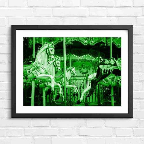 Vintage carousel horse night - carousel,