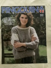 Pingouin knitting pattern 8424. Mohair Sweater 32-40”. Original.