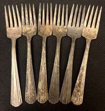 Avon Silverplate Dessert Fork Set 6" Vintage Made In Italy (Set Of 6)