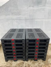 10 x Black Plastic Euro Pallets 1200 x 800 x 160mm  - Integrated Strapping Holes
