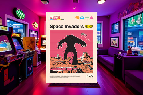 Space invaders video - video, game
