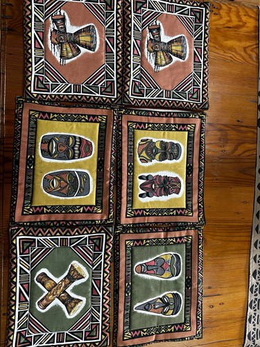 6pc padded fabric placemat - fabric,