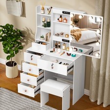 White wooden dressing - white,
