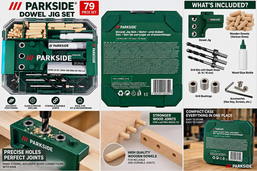 Parkside dowel jig set pds - jig, 2