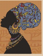 African Lady Cross stitch chart  426-3 Flowerpower37-uk