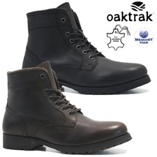 MENS LEATHER BOOTS CASUAL WALKING HIKING ARMY TRAIL DESERT ANKLE WORK SHOES SIZE